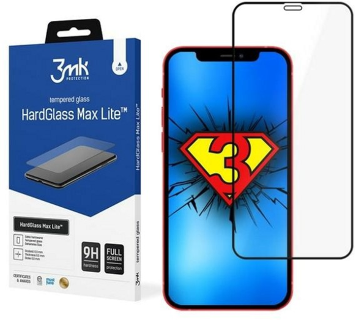 Захисне скло 3MK HG Max Lite для Apple iPhone 12 Pro Max чорне (5903108306577) - зображення 1