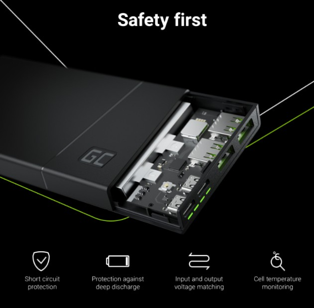Powerbank Greencell PowerPlay10S 10000 mAh Black (5907813968174) - obraz 5