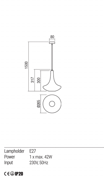 Підвісний світильник Redo&nbsp;DECANTER SU 1X42W E27 D265 CHAMPAGNE SHADOW (5.1.1) 01-1622 - изображение 3