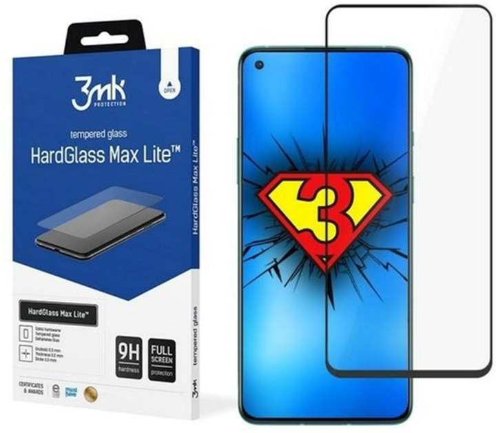 Захисне скло 3MK HG Max Lite для OnePlus 8T чорне (5903108322560) - зображення 1