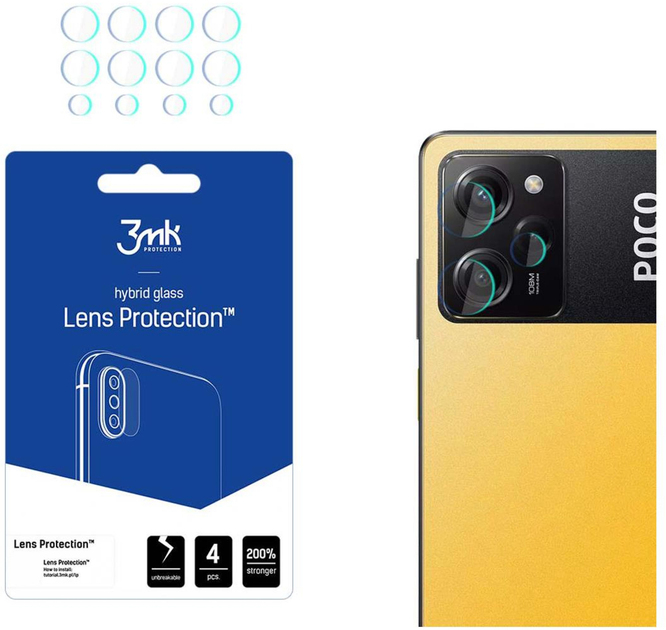 Szkło hybrydowe 3MK Lens Protection do obiektywu aparatu Poco X5 Pro 5G 4 szt (5903108515986) - obraz 2
