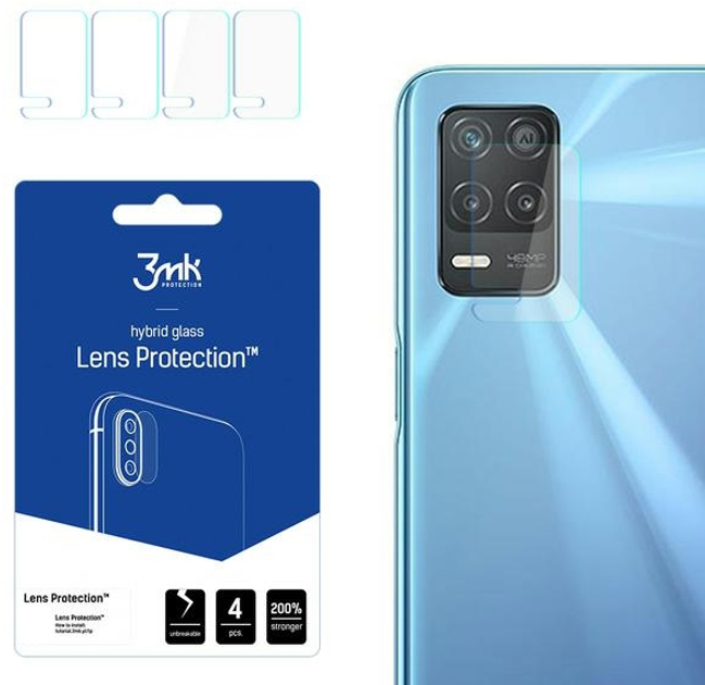Szkło hybrydowe 3MK Lens Protection do obiektywu aparatu Realme 8 5G 4 szt (5903108388016) - obraz 2