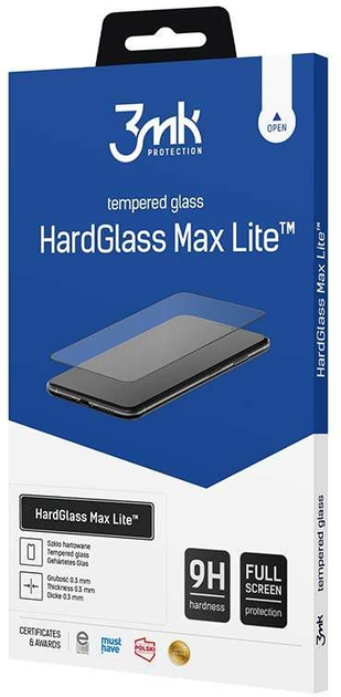 Захисне скло 3MK HardGlass Max Lite для Samsung Galaxy M34 5G (SM-346) Black (5903108533454) - зображення 1