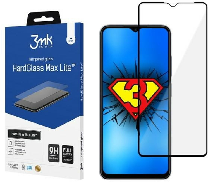 Szkło hartowane 3MK HardGlass Max Lite dla Xiaomi Redmi Note 11R czarne (5903108493048) - obraz 1