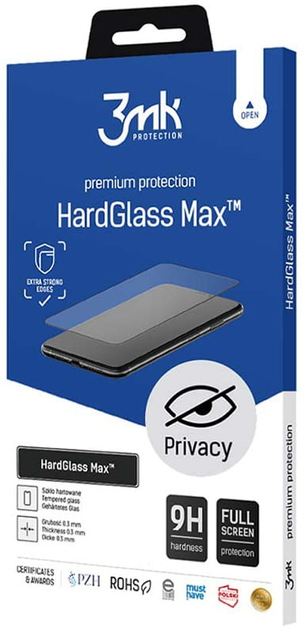 Szkło hartowane 3MK HardGlass Max Privacy dla iPhone 7 / 8 czarne (5903108521307) - obraz 1
