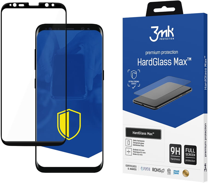 Захисне скло 3MK HardGlass Max для Samsung Galaxy S8 (SM-G950) Black (5901571124575) - зображення 1