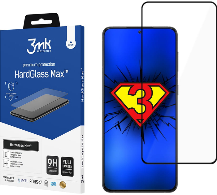 Szkło hartowane 3MK HardGlass Max dla Samsung Galaxy S22 (SM-S901) czarne (5903108452915) - obraz 1