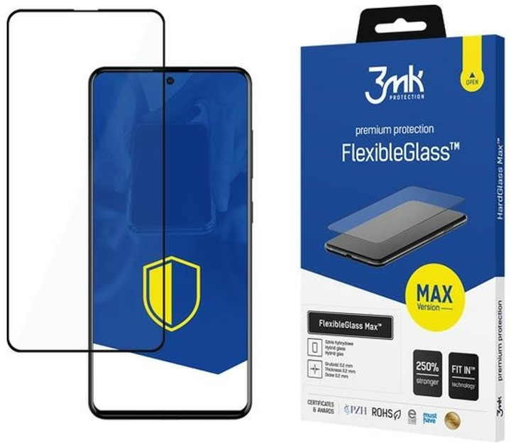 Szkło hartowane 3MK FlexibleGlass Max do Samsung Galaxy A52 4G/A52 5G czarne (5903108370318) - obraz 1