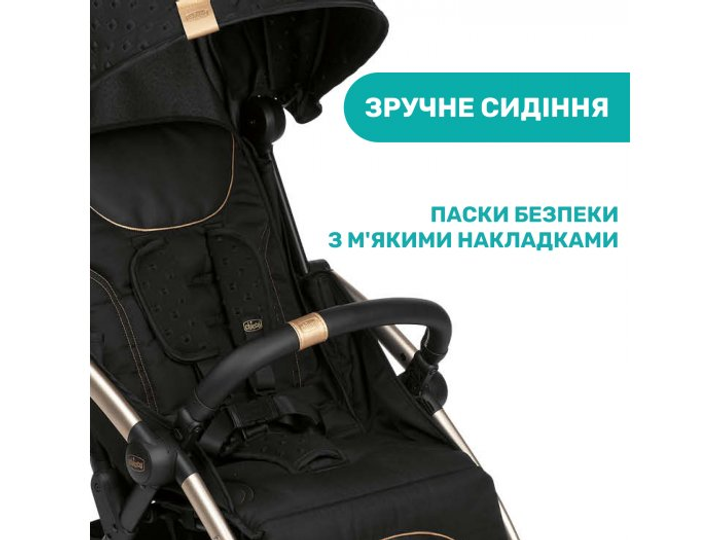 Прогулочная коляска Goody Plus Stroller Black Re-Lux, Chicco (черная), 79877.56 - изображение 7