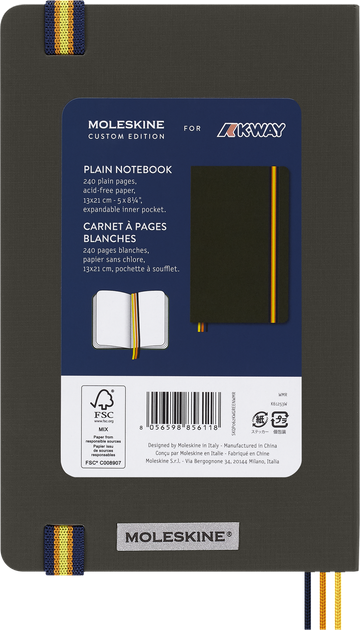 Блокнот Moleskine Limited x K-Way средний 13х21 см нелинованный Зеленый Нейлон (8056598856118) - Фото 7 Блокнот Moleskine Limited x K-Way средний 13х21 см нелинованный Зеленый Нейлон (8056598856118) - изображение 7