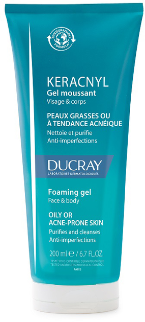 Żel do mycia twarzy Ducray Keracnyl Cleansing 200 ml (3282770141351) - obraz 1