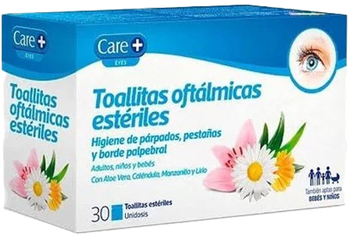 Serwetki do mycia twarzy Stada Care+ Toallitas Oftlmicas Estriles 30 Unidades (8470001771612) - obraz 1