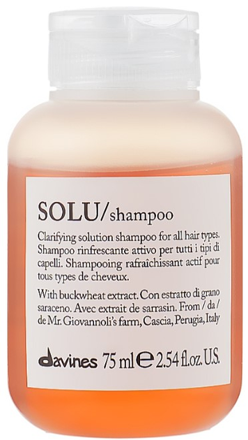 Акція на Активно освіжаючий шампунь Davines Solu Shampoo для глибокого Очищення волосся 75 мл від Rozetka