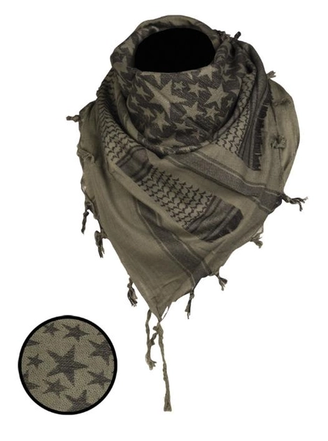 Арафатка шарф-шемаг тактическая 110х110см Звезда Mil-Tec Универсальный Олива (12609401) M-T - изображение 1