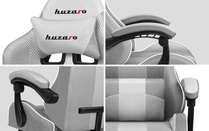Ігрове крісло HUZARO Force 4.7 White Mesh тканина обшивка Біле (5903796011371) - зображення 7