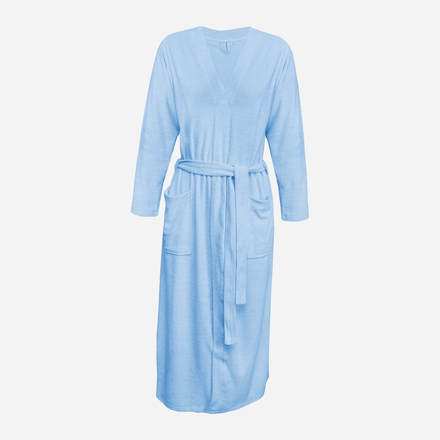 Халат жіночий бавовняний теплий DKaren Velma 2XL Light Blue (5901780685515) - зображення 2
