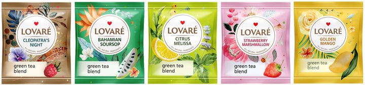 Чай зелений асорті Lovare Assorted Green Tea 5 видів по 10 пакетиків (4820198878153) - зображення 2