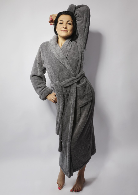 Szlafrok damski ciepły DKaren Eliza 2XL Grey (5903251437555) - obraz 5