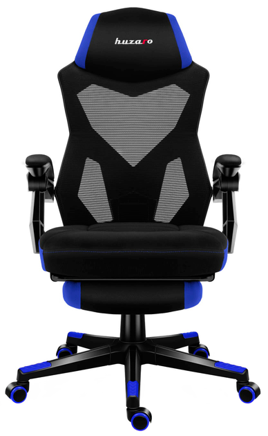 Ігрове крісло HUZARO HZ-Combat 3.0 Blue перфорована обшивка Чорне з синім (5907564629782) - зображення 2