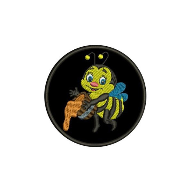 Шеврон на липучці (велкро) Бджілка 9х9 см Чорний 4050 - зображення 1