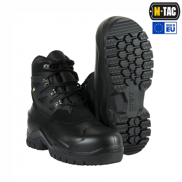 Ботинки зимние мужские тактические непромокаемые берцы M-tac UNIC-LOW-R-C-BK Black размер 47 (30 см) высокие с утеплителем - изображение 1