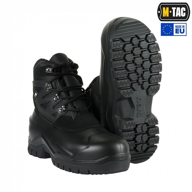 Ботинки зимние мужские тактические непромокаемые берцы M-tac UNIC-LOW-R-C-BK Black размер 40 (26 см) высокие с утеплителем - изображение 1