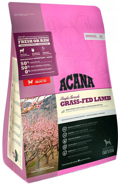 Сухий корм ACANA Grass-Fed Lamb для собак усіх порід 2 кг (0064992570200) - зображення 1