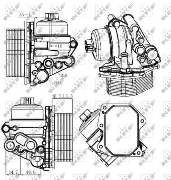 Радіатор масляний CITROEN Jumper 2.2D 04/06> вир-во NRF NRF (31308) - зображення 1