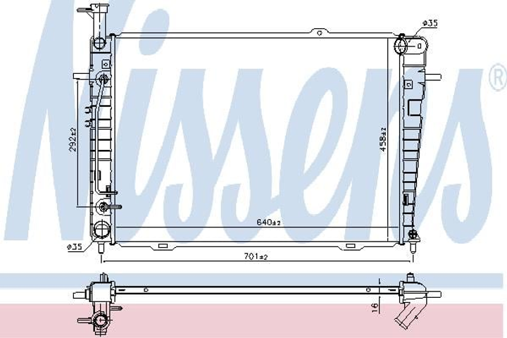 Радіатор охолодження HYUNDAI TUCSON JM 04- AT вир-во Nissens Nissens (675015) - зображення 1