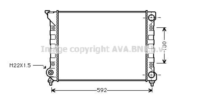 Радіатор охолодження VW PASSAT B3 88- 1.6/1.8 вир-во AVA Ava (VN2071) - зображення 1