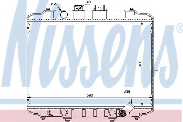 Радіатор охолодження Hyundai H-100 MITSUBISHI L300 вир-во Nissens Nissens (67034) - зображення 1
