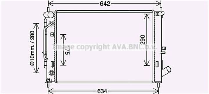 Радіатор охолодження двигуна Elantra VI 1.6 i Aut. * 11/13- Ava Ava (HY2465) - зображення 1