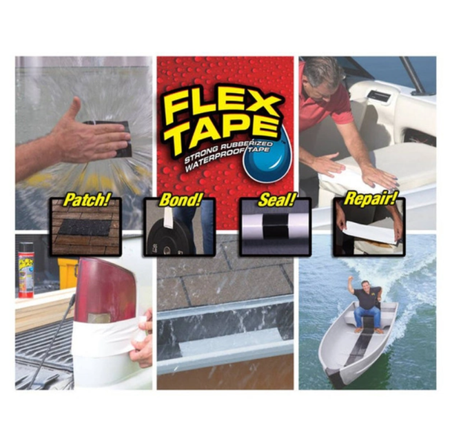 Надміцна стрічка/скотч FLEX TAPE 30 см Чорний — фото 4