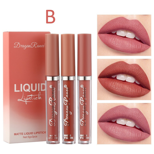 Набор водостойких жидких матовых помад Dragon Ranee Liquid Lipstick B 3 ...