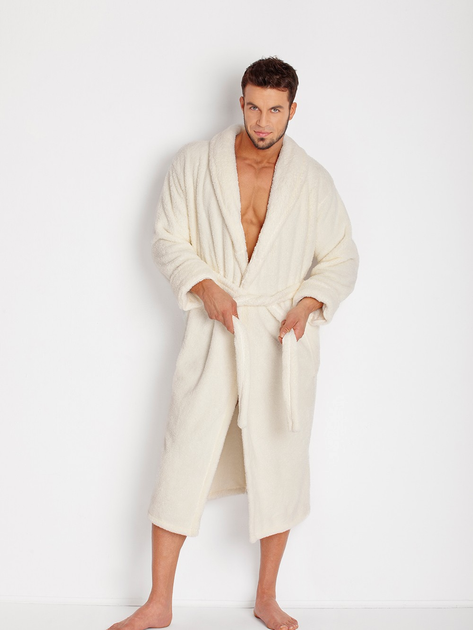 Szlafrok kąpielowy męski DKaren Male Housecoat 130 L Ecru (5901780662660) - obraz 3
