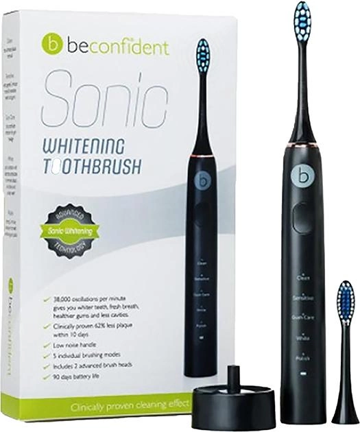 Elektryczna wybielająca szczoteczka do zębów Beconfident Sonic Electric Whitening Toothbrush Black-Rose Gold (7350064169063) - obraz 1