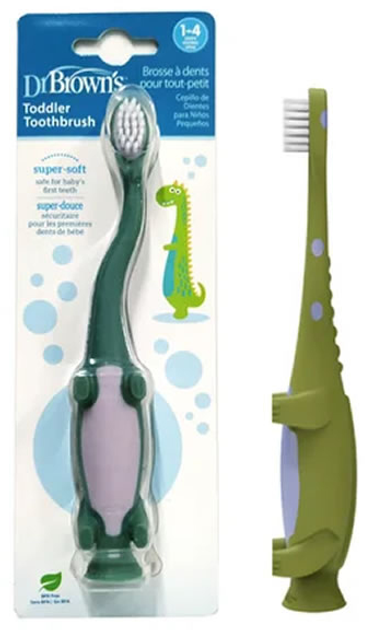 Szczoteczka do zębów dla dzieci Dr. Brown's Toothbrush 1-4 Years Dinosaur (72239325407) - obraz 1