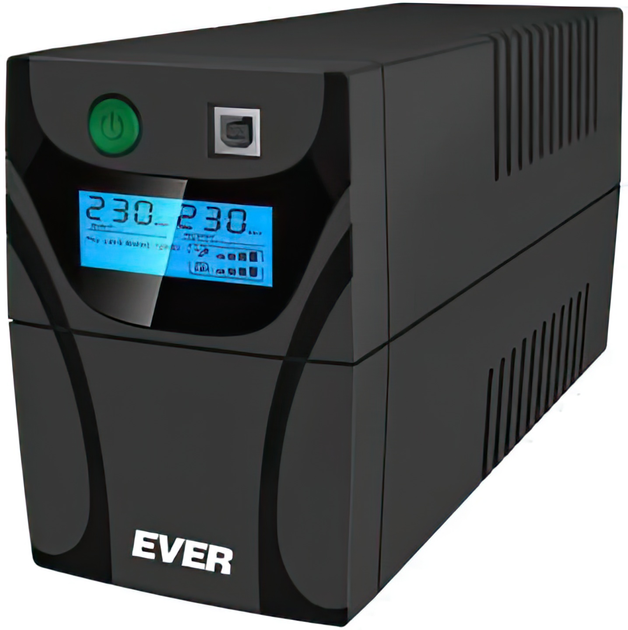 Джерело безперебійного живлення Ever EASYLINE Line-Interactive 650VA (360W) LCD AVR Black (T/EASYTO-000K65/00) - зображення 1