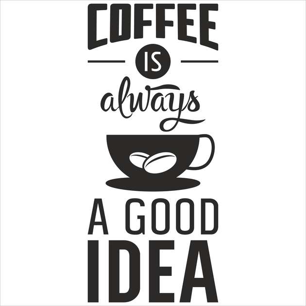 Вінілова наклейка Happy Pocket на скло Coffee is always a good idea (Кава завжди гарна ідея) 30х70см матова Білий (HP-024S-010M) - зображення 3