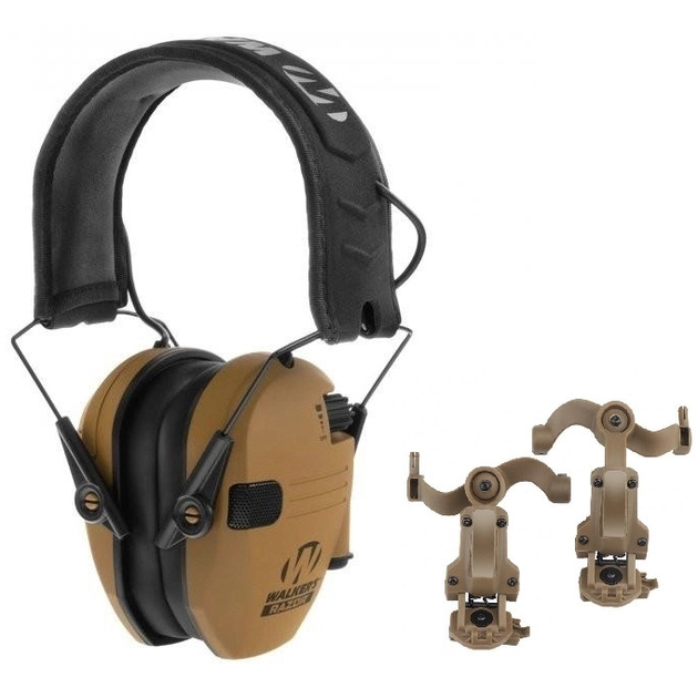 Тактичні навушники на шолом Walker's Razor + кріплення OPS Core Чебурашки Койот (900887) Kali - зображення 1
