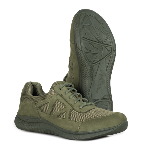 Кросівки тактичні Ягуар літні нубук з 3D-сіткою Оливкові 44 - зображення 1