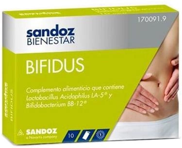 Probiotyk Sandoz Bienestar Bifidus 10 Sachets (8470001700919) - obraz 1