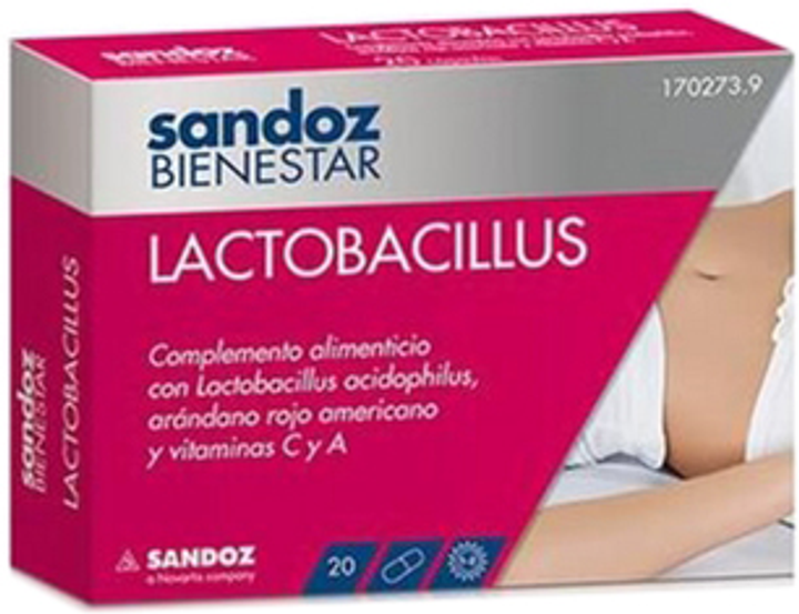 Probiotyk Sandoz Bienestar Lactobacillus 20 caps (8470001702739) - obraz 1