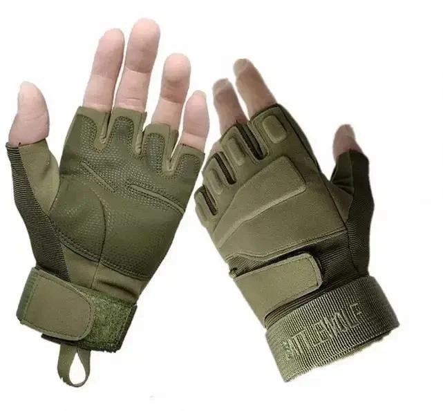 Перчатки беспалые BlackHawk зеленые без пальцев США L (1077) - изображение 2