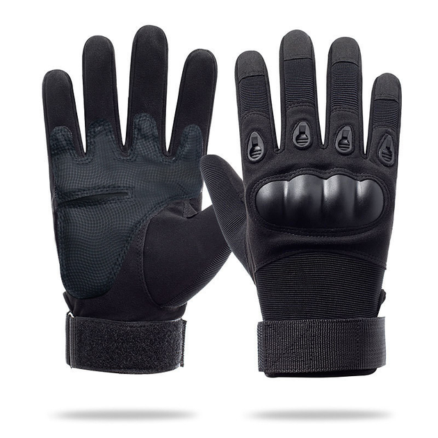 Тактические полнопалые перчатки (велоперчатки, мотоперчатки) Eagle Tactical ET-12 Black Размер М - изображение 1
