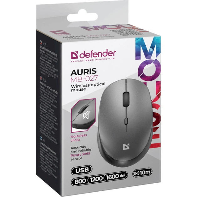 Мишка Defender Auris MB-027 сіра (52029) - зображення 4