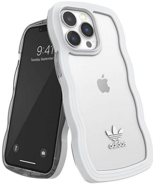 Панель Adidas OR Wavy Case для Apple iPhone 13/13 Pro Білий-Прозорий (8718846109536) - зображення 1