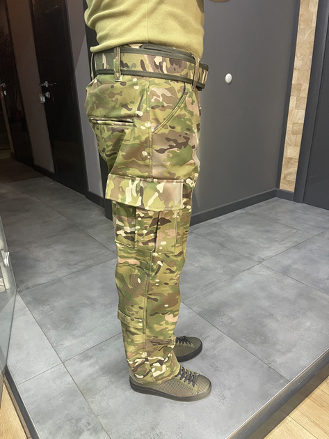 Брюки зимние тактические софтшелл флисовые Accord, размер 3XL, Мультикам, утепленные брюки для военных - изображение 2