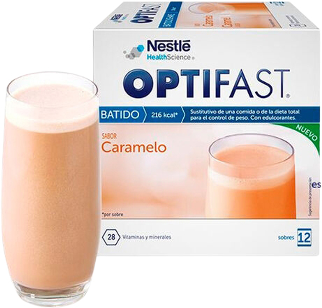 Koktajle Optifast Caramel Flavour Milkshake 12 Satches 55g (8470002046559) - obraz 1
