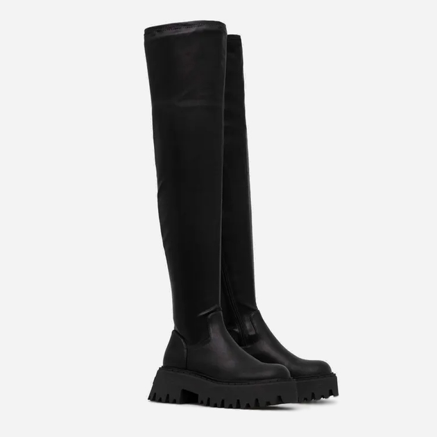 Muszkieterki damskie na obcasie Steve Madden Outsource Boot SM11002706-001 37 23 cm Czarne (8720857167542) - obraz 2